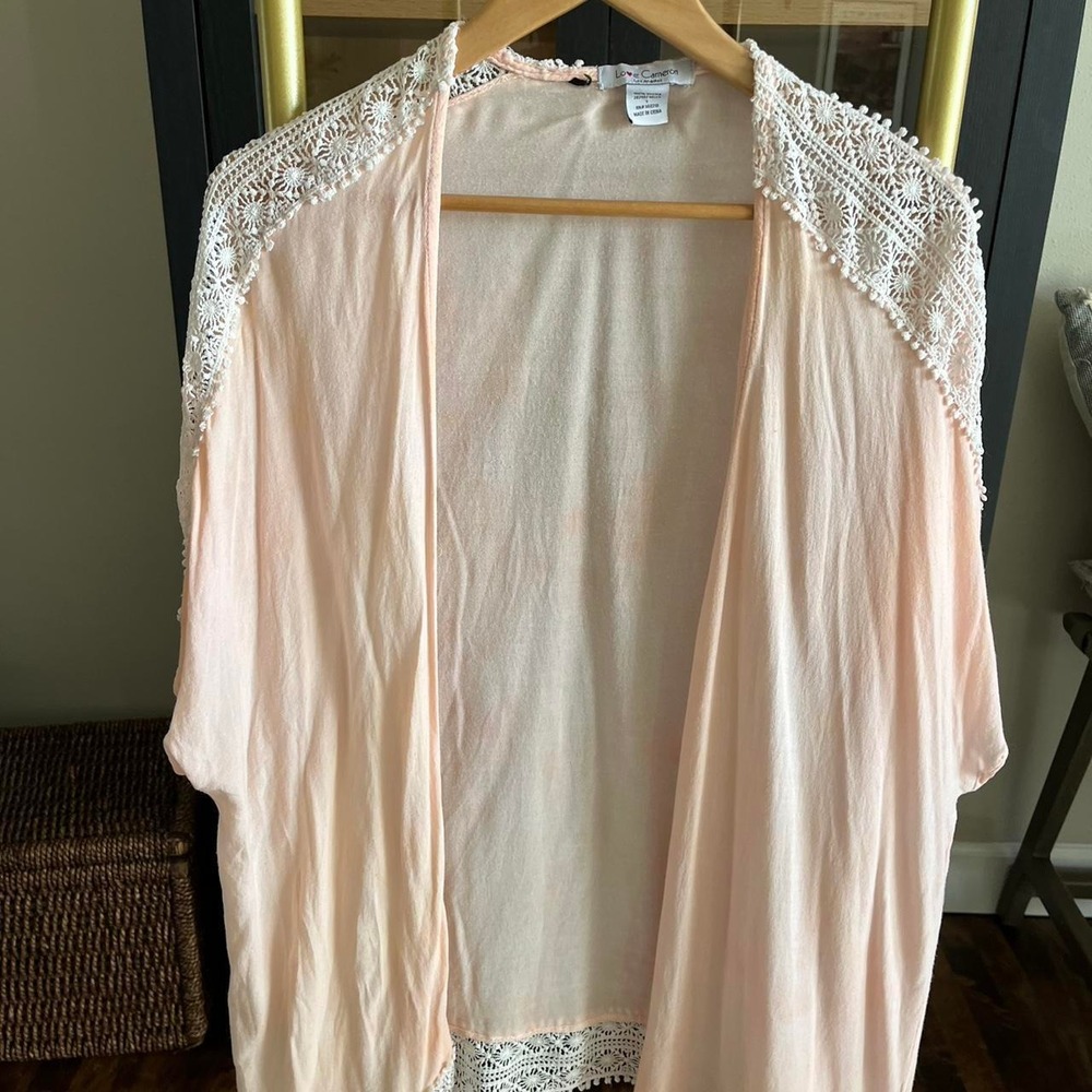 Kimono Y2K lace cottage coquette fairy boho costal pink festival